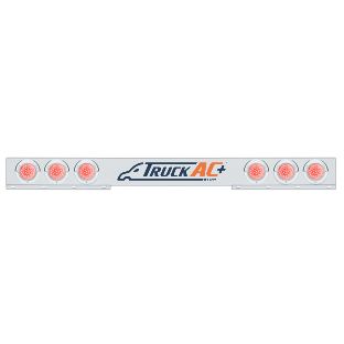 Stainless 1 Piece Rear Light Bar With 6X 36 LED 4" Lights & Visors - Red LED/Clear Lens - United Pacific 61650