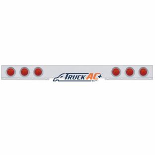 Chrome 1 Piece Rear Light Bar With Six 7 LED 4" Reflector Lights & Visors - Red LED/Red Lens - United Pacific 61736