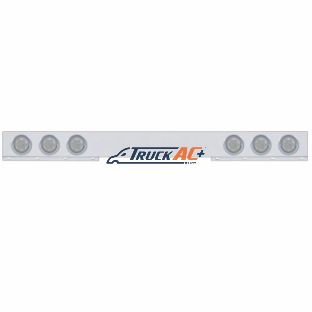 Chrome 1 Piece Rear Light Bar With Six 7 LED 4" Reflector Lights & Visors - Red LED/Clear Lens - United Pacific 61737