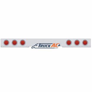 Stainless 1 Piece Rear Light Bar With 6X 7 LED 4" Reflector Lights & Visors - Red LED/Red Lens - United Pacific 61738