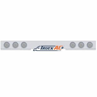 Stainless 1 Piece Rear Light Bar With 6X 7 LED 4" Reflector Lights & Visors - Red LED/Clear Lens - United Pacific 61739