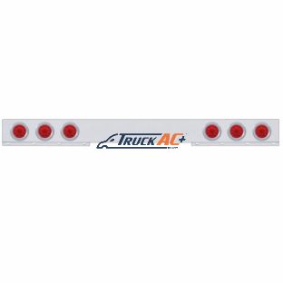 Chrome 1 Piece Rear Light Bar With Six 10 LED 4" Lights & Bezels - Red LED/Red Lens - United Pacific 62413