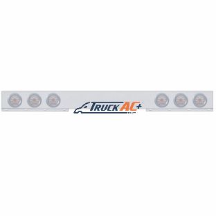 Chrome 1 Piece Rear Light Bar With Six 10 LED 4" Lights & Bezels - Red LED/Clear Lens - United Pacific 62414
