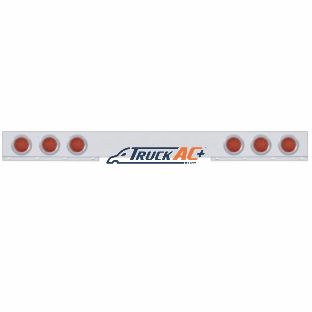 Stainless 1 Piece Rear Light Bar With 6X 12 LED 4" Reflector Lights & Bezels - Red LED/Red Lens - United Pacific 62419