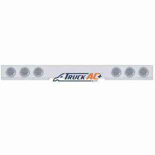 Stainless 1 Piece Rear Light Bar With 6X 12 LED 4" Reflector Lights & Bezels - Red LED/Clear Lens - United Pacific 62420
