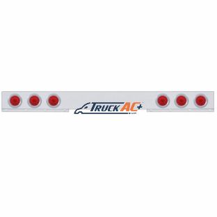 Stainless 1 Piece Rear Light Bar With 6X 10 LED 4" Lights & Bezels - Red LED/Red Lens - United Pacific 62421