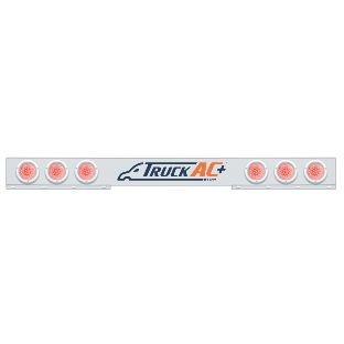Stainless 1 Piece Rear Light Bar With 6X 36 LED 4" Lights & Bezels - Red LED/Clear Lens - United Pacific 62650