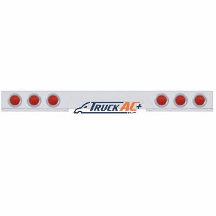 Chrome 1 Piece Rear Light Bar With Six 7 LED 4" Reflector Lights & Bezels - Red LED/Red Lens - United Pacific 62776