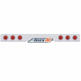 Stainless 1 Piece Rear Light Bar With 6X 7 LED 4" Reflector Lights & Bezels - Red LED/Red Lens - United Pacific 62778