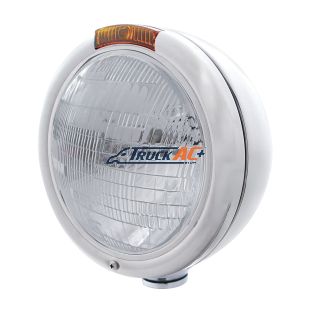 Chrome Classic Headlight H6024 Bulb & Turn Signal - Amber Lens - United Pacific 30408