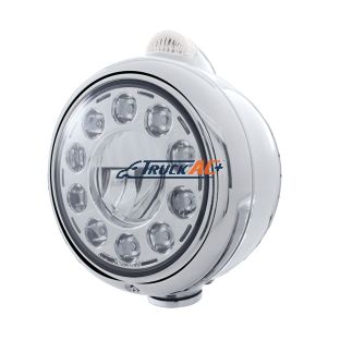 Chrome Guide 682-C Headlight 11 LED Bulb & Dual Mode LED Signal - Clear Lens - United Pacific 31491