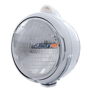 Stainless Steel Guide 682-C Style Headlight 6014 & LED Turn Signal - Clear Lens - United Pacific 31524