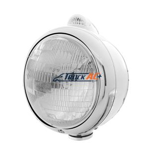 Chrome Guide 682-C Style Headlight H6024 & LED Turn Signal - Clear Lens - United Pacific 31541