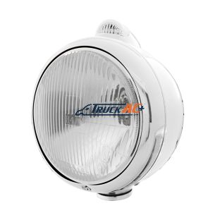 Chrome Guide 682-C Style Headlight H4 & LED Turn Signal - Clear Lens - United Pacific 31544