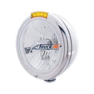 Chrome Classic Headlight Crystal H4 Bulb & LED Turn Signal - Amber Lens - United Pacific 31773