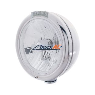 Chrome Classic Headlight Crystal H4 Bulb & LED Turn Signal - Clear Lens - United Pacific 31774