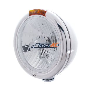 Chrome Classic Headlight Crystal H4 Bulb & Turn Signal - Amber Lens - United Pacific 31776