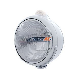 Stainless Steel Guide 682-C Headlight H6024 & Dual Mode LED Signal - Clear Lens - United Pacific 32393