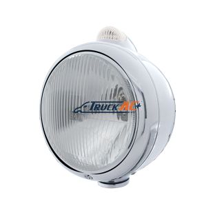 Stainless Steel Guide 682-C Headlight H4 & Dual Mode LED Signal - Clear Lens - United Pacific 32395