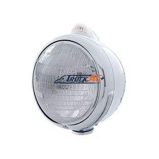 Chrome Guide 682-C Headlight 6014 & Dual Mode LED Signal - Clear Lens - United Pacific 32401