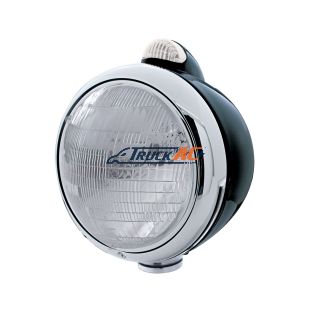 Black Guide 682-C Headlight 6014 & Dual Mode LED Signal - Clear Lens - United Pacific 32411