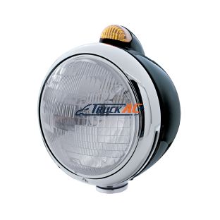 Black Guide 682-C Headlight H6024 & Dual Mode LED Signal - Amber Lens - United Pacific 32412