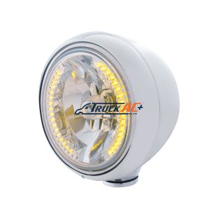 Chrome Guide 682-C Style Headlight H4 Bulb With 34 Amber LED - United Pacific 32419