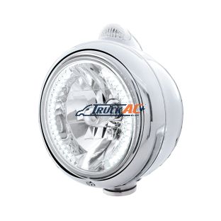 Chrome Guide 682-C Headlight H4 With White LED & Dual Mode LED Signal - Clear Lens - United Pacific 32439