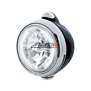 Black Guide 682-C Headlight H4 With White LED & Dual Mode LED Signal - Clear Lens - United Pacific 32443