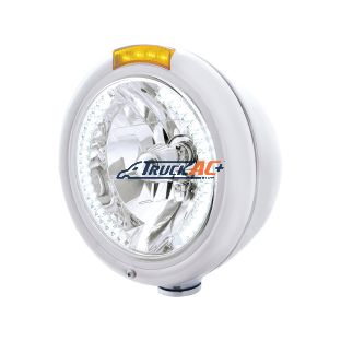 Chrome Classic Headlight H4 With 34 White LED & Signal - Amber Lens - United Pacific 32484