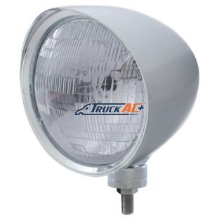 Chrome "Chopper" Headlight With Smooth Visor H6024 Bulb - United Pacific 32516
