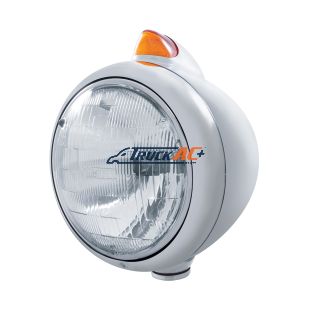 Stainless Steel Guide 682-C Headlight H6024 & Original Style LED Signal - Amber Lens - United Pacific 32604