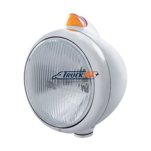 Chrome Guide 682-C Headlight H4 & Original Style LED Signal - Amber Lens - United Pacific 32622