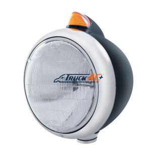 Black Guide 682-C Headlight 6014 & Original Style LED Signal - Amber Lens - United Pacific 32634