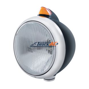 Black Guide 682-C Headlight H4 & Original Style LED Signal - Amber Lens - United Pacific 32638