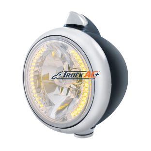 Black Guide 682-C Headlight H4 With 34 Amber LED & Original Style LED Signal-Clear Lens - United Pacific 32643