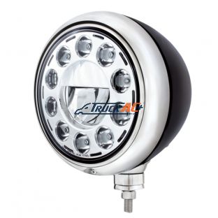 Black Guide Headlight 11 LED Bulb - Chrome - United Pacific 32659