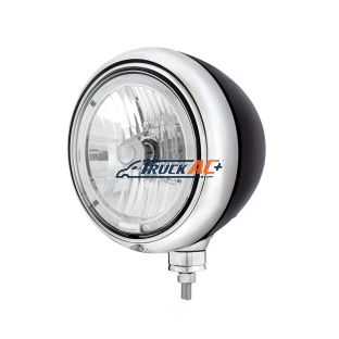 Black Guide Headlight 9007 Bulb With White LED Halo Rim - United Pacific 32663