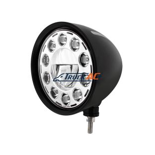 Black "Billet" Style Groove Headlight 11 LED Bulb - Chrome - United Pacific 32675