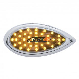 39 LED "Teardrop" Auxiliary Light With Bezel - Amber LED/Chrome Lens - United Pacific 39899
