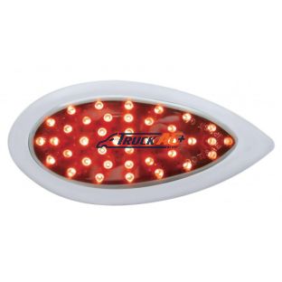 39 LED "Teardrop" Auxiliary Light With Bezel - Red LED/Chrome Lens - United Pacific 39900