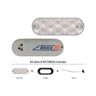 10 LED 6" Oval Utility Light Kit - White LED/Clear Lens - United Pacific 36773BCK