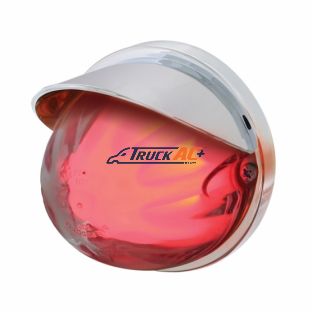 9 LED Dual Function GloLight Watermelon Flush Mount Kit With Visor - Red LED/Clear Lens - United Pacific 34407