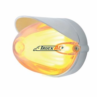 9 LED Dual Function GloLight Watermelon Grakon 1000 Flush Mount Kit With Visor - Amber LED/Clear Lens - United Pacific 34443