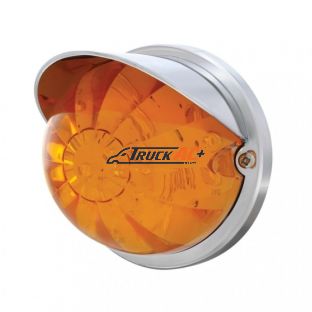 17 LED Dual Function Watermelon Flush Mount Kit With Visor - Amber LED/Amber Lens - United Pacific 37265