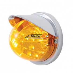 17 LED Reflector Watermelon Flush Mount Kit With Visor - Amber LED/Amber Lens - United Pacific 37286