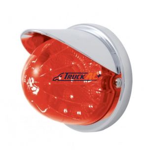 17 LED Reflector Watermelon Flush Mount Kit With Visor - Red LED/Red Lens - United Pacific 37287