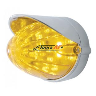 19 LED Watermelon Grakon 1000 Flush Mount Kit With Visor - Amber LED/Amber Lens - United Pacific 37711