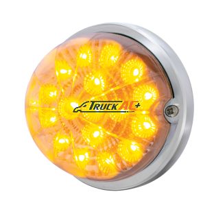 17 LED Dual Function Watermelon Clear Reflector Flush Mount Kit - Amber LED/Clear Lens - United Pacific 37914