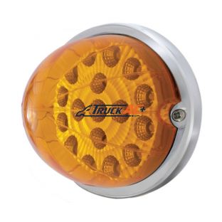17 LED Watermelon Clear Reflector Flush Mount Kit - Amber LED/Amber Lens - United Pacific 37916